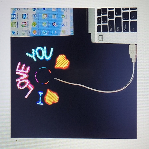 😀- ☀️- new Small USB Fan with Cool Message Display! Digital LED Message Fa… - Picture 7 of 7